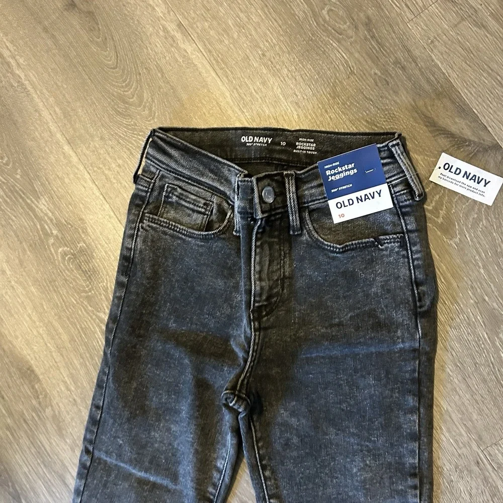 Old Navy Girls Rockstar Jeggings High Rise 360 Stretch Black Size 10 New NWT